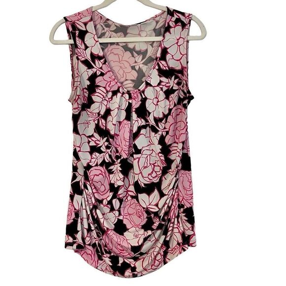 New York and Company Stretch Floral Tank Top Large - Picture 1 of 8